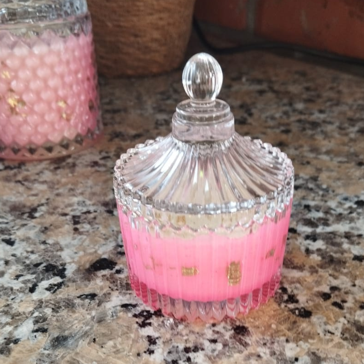 Vela Aromática Artesanal em Vidro Decorativo - VELLUTO D’AMORE - Lumina Aura