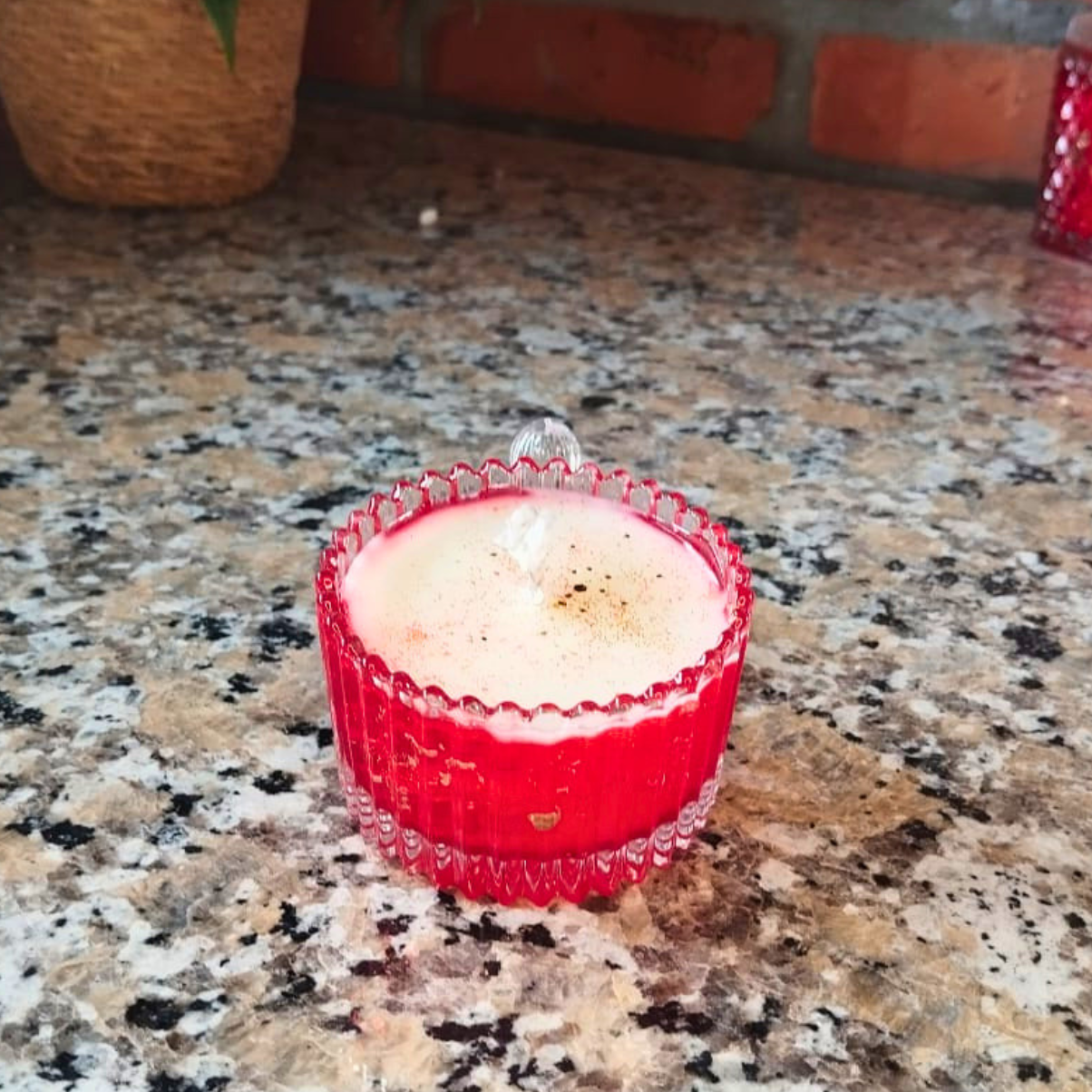 Vela Aromática Artesanal em Vidro Decorativo - DOLCE PASSIONE - Lumina Aura