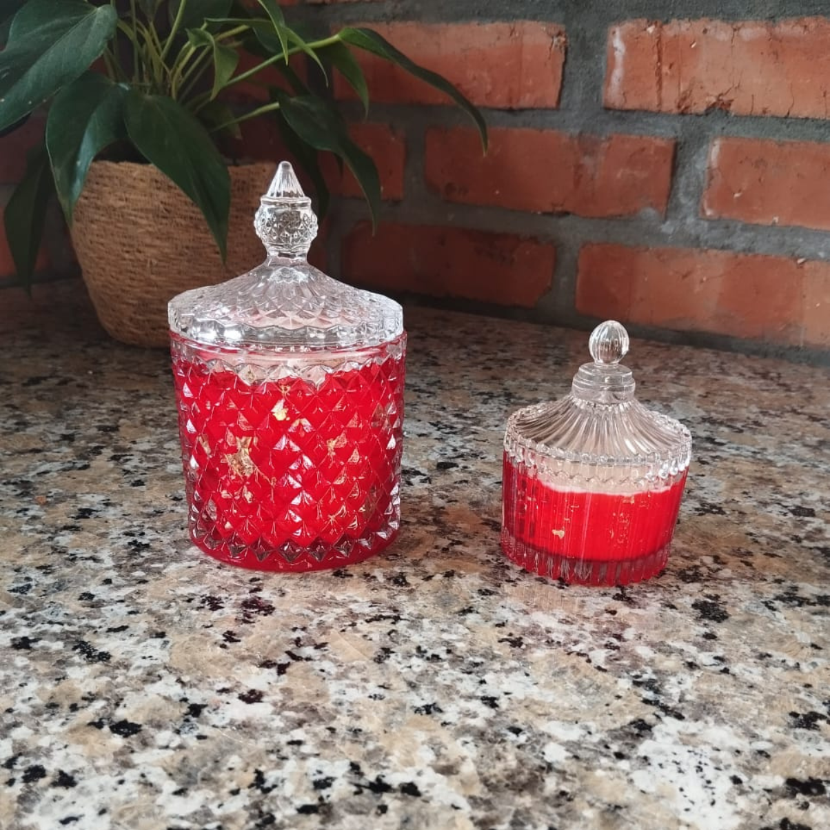 Vela Aromática Artesanal em Vidro Decorativo - DOLCE PASSIONE - Lumina Aura
