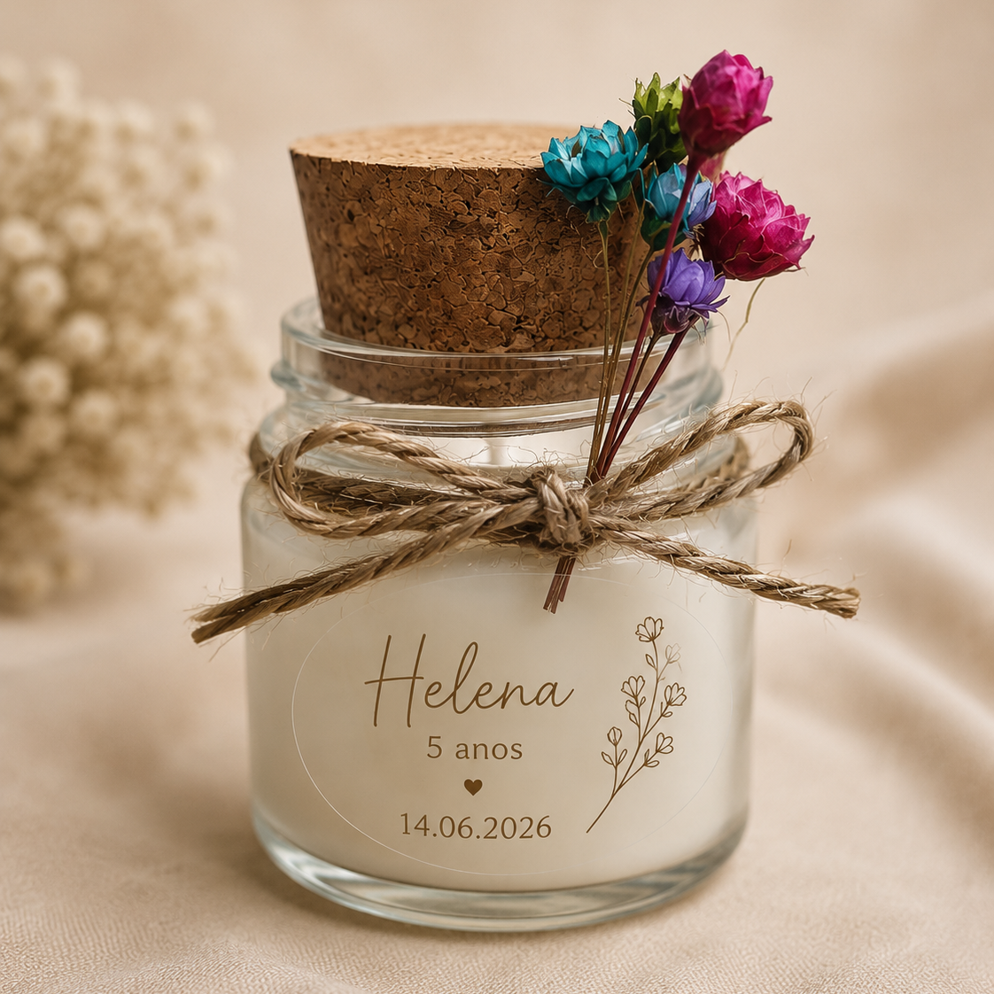 Lembrancinha Mini Vela Aromática Artesanal