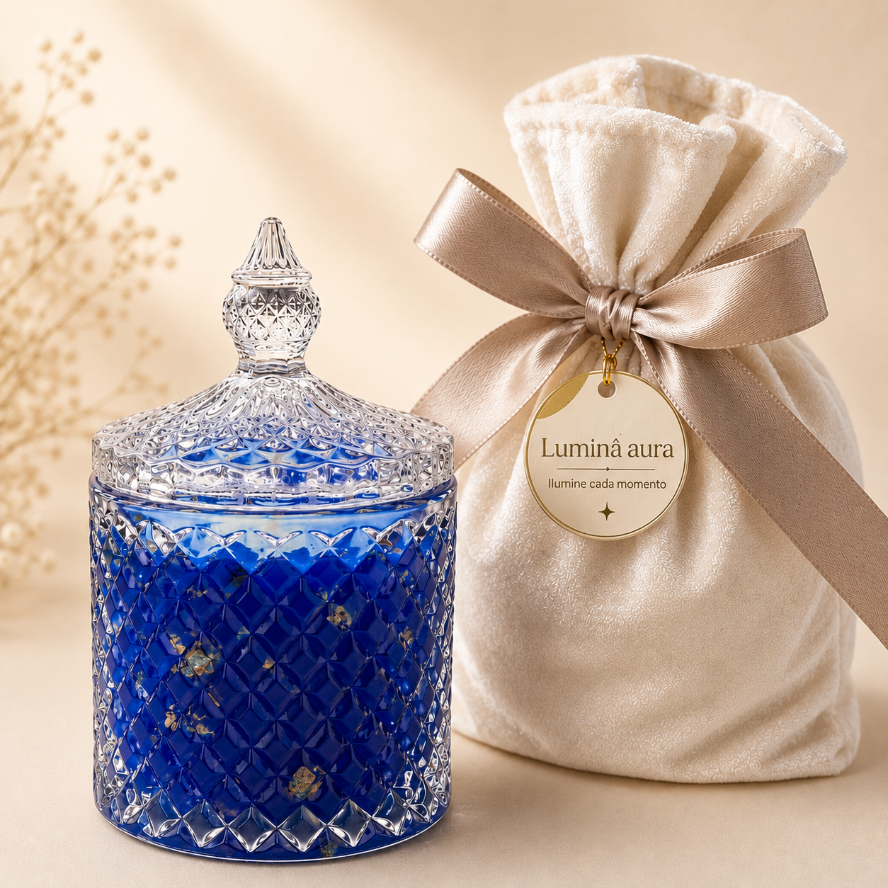 Vela Aromática Artesanal em Vidro Decorativo - AURA DI LUCE - Lumina Aura