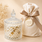 Vela Aromática Artesanal em Vidro Decorativo - PERLA ROSÉ - Lumina Aura