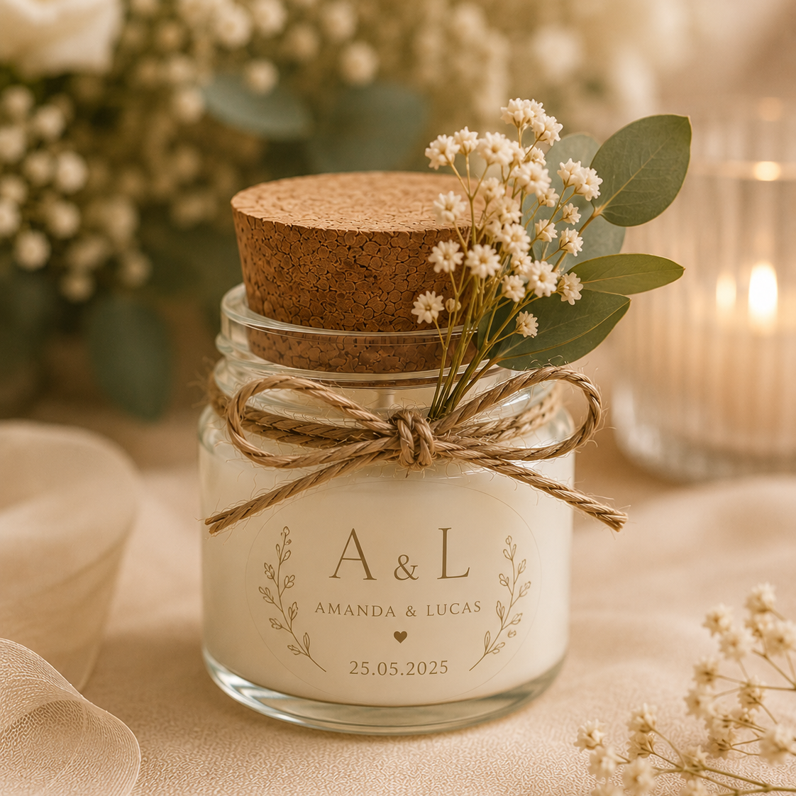 Lembrancinha Mini Vela Aromática Artesanal