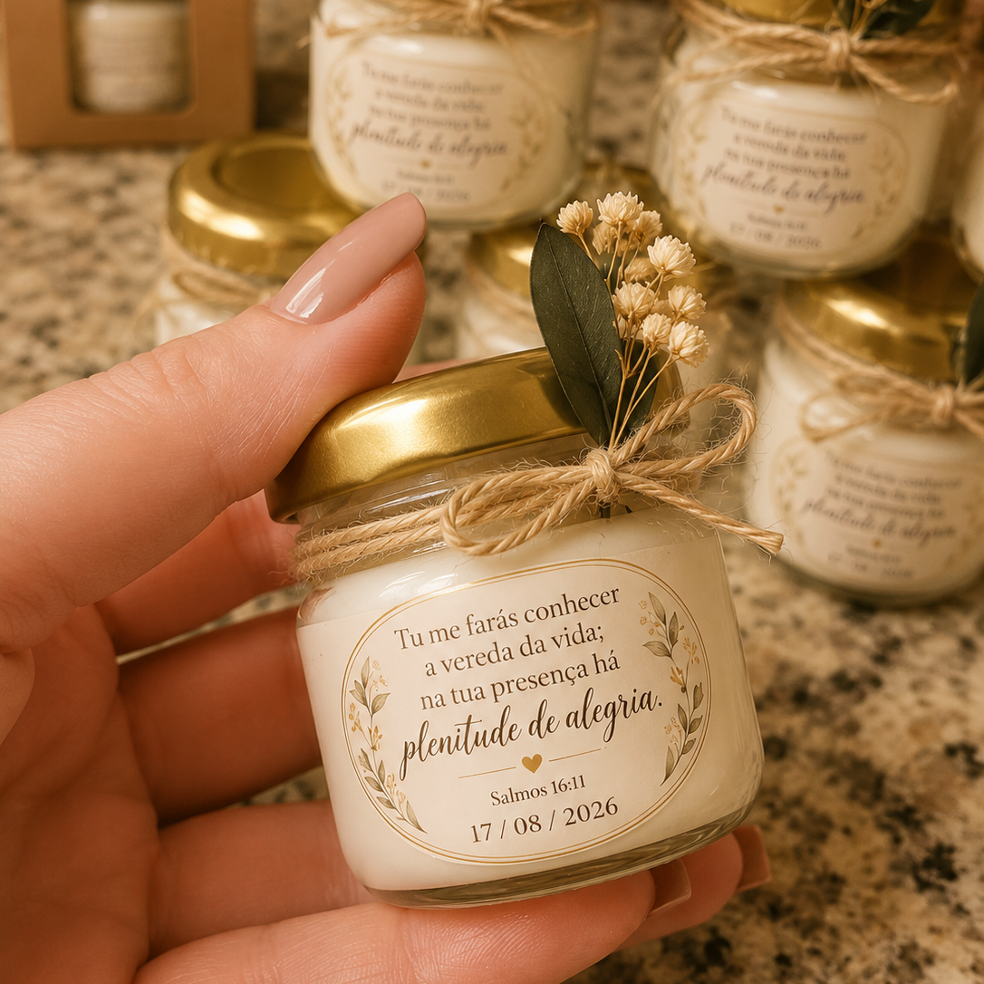 Lembrancinha Mini Vela Aromática Tampa de Metal - Lumina Aura