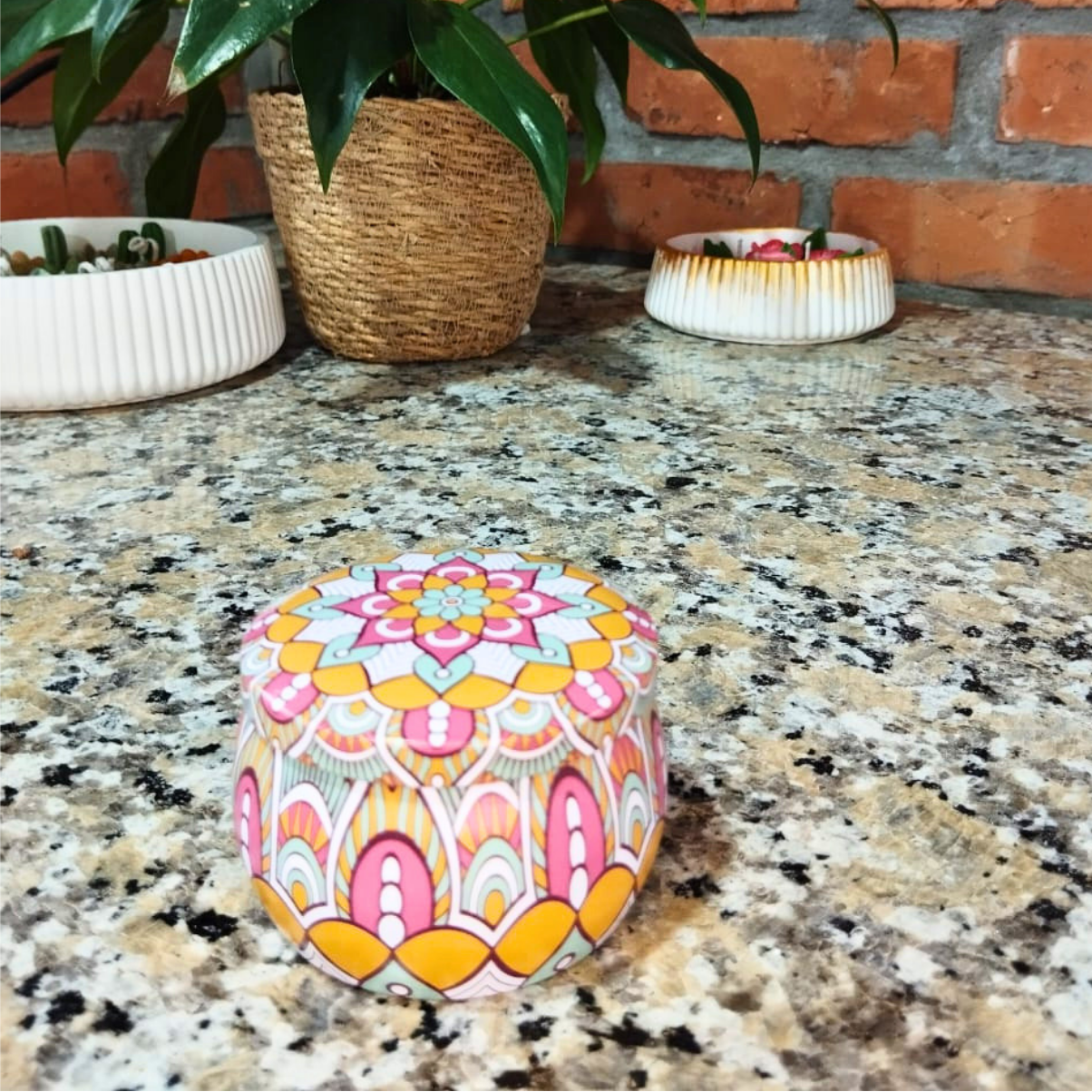 Vela Aromática Artesanal Lata Decorativa - Lumina Aura