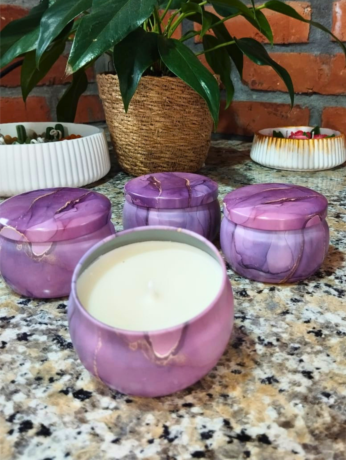Vela Aromática Artesanal Lata Decorativa - Lumina Aura