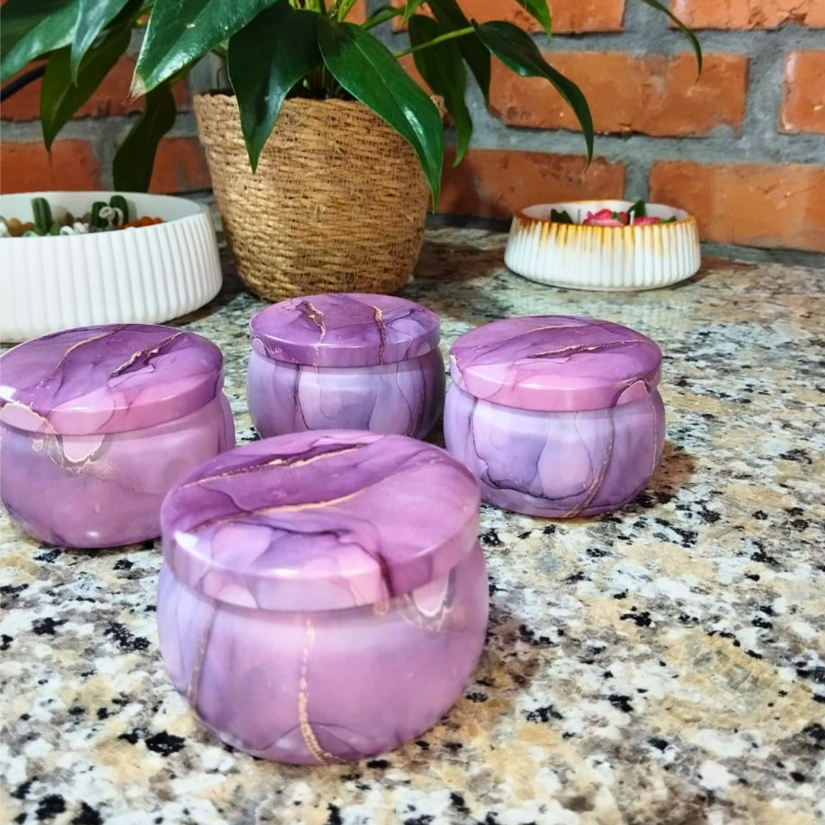 Vela Aromática Artesanal Lata Decorativa - Lumina Aura