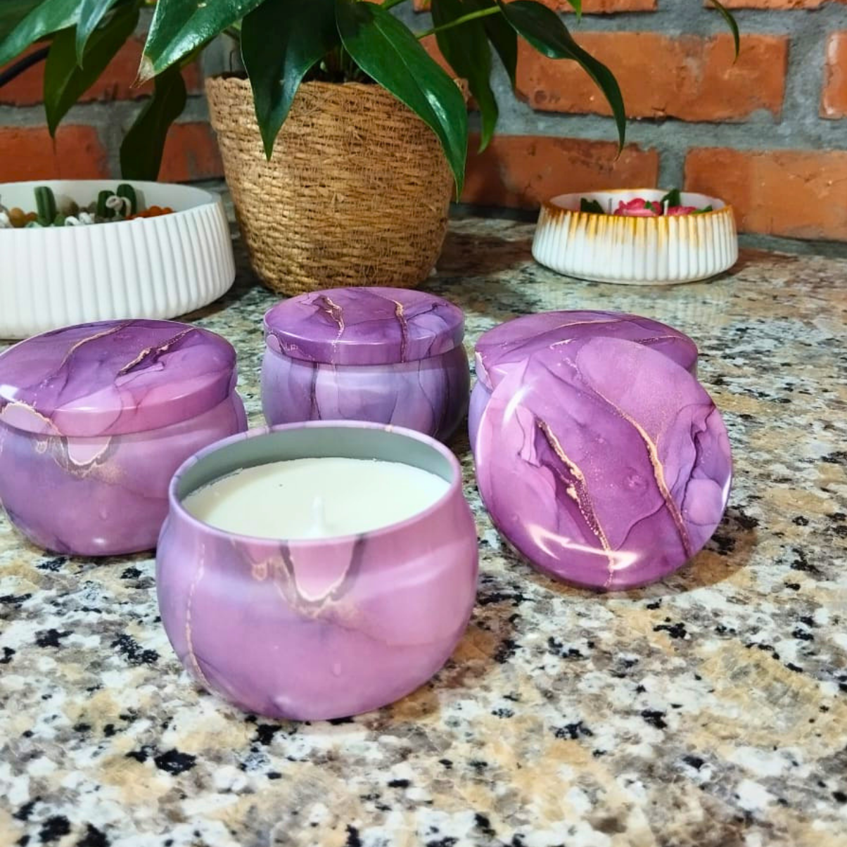 Vela Aromática Artesanal Lata Decorativa - Lumina Aura