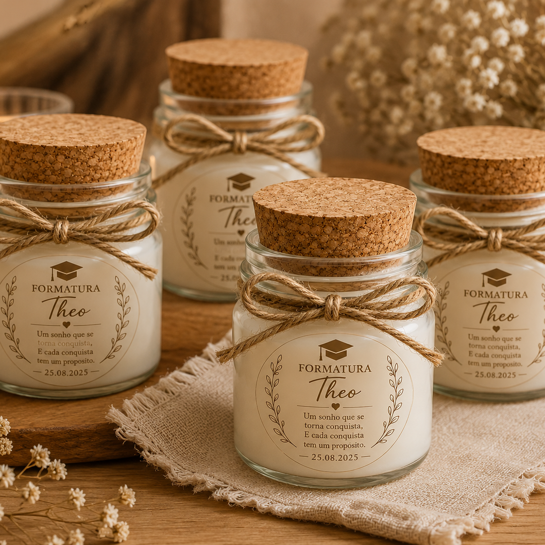 Lembrancinha Mini Vela Aromática Artesanal