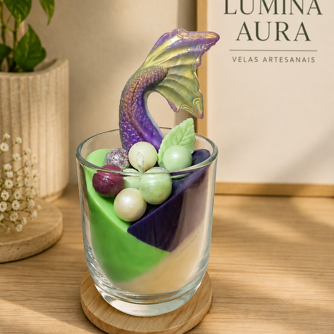 Vela Aromática Artesanal Vidro Temática - Lumina Aura