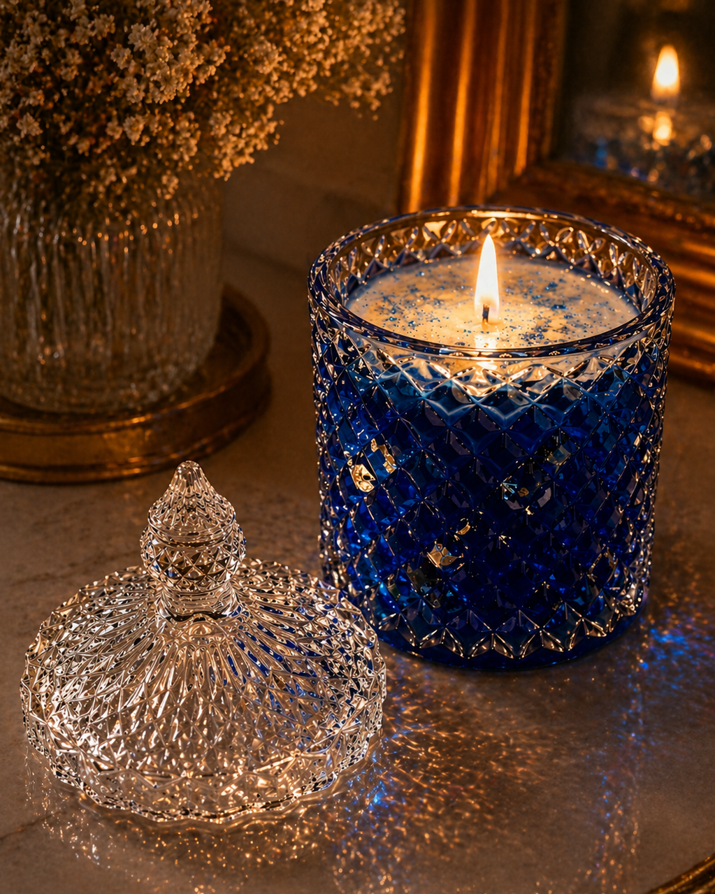 Vela Aromática Artesanal em Vidro Decorativo - AURA DI LUCE - Lumina Aura