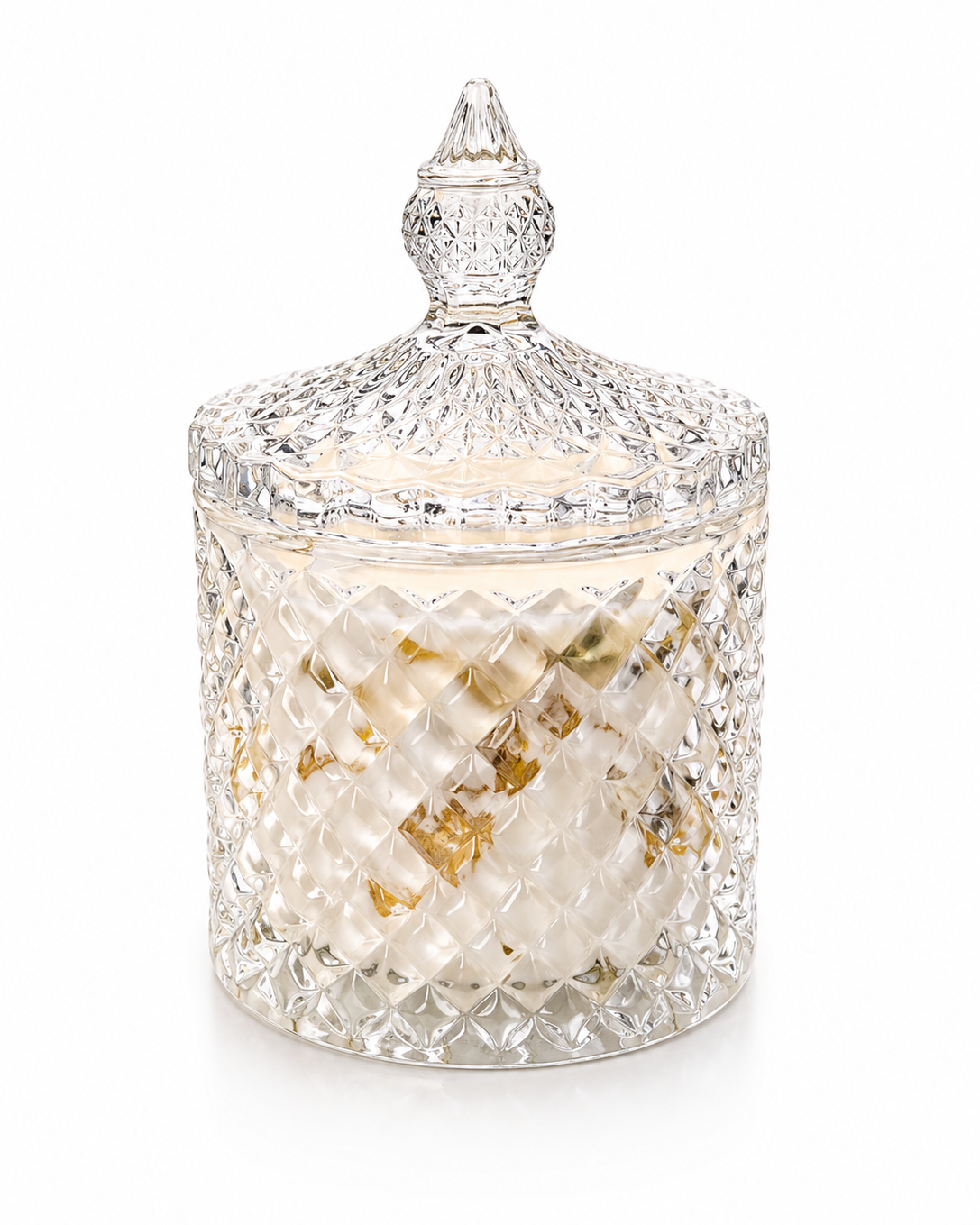 Vela Aromática Artesanal em Vidro Decorativo - PERLA ROSÉ - Lumina Aura