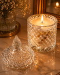 Vela Aromática Artesanal em Vidro Decorativo - PERLA ROSÉ - Lumina Aura