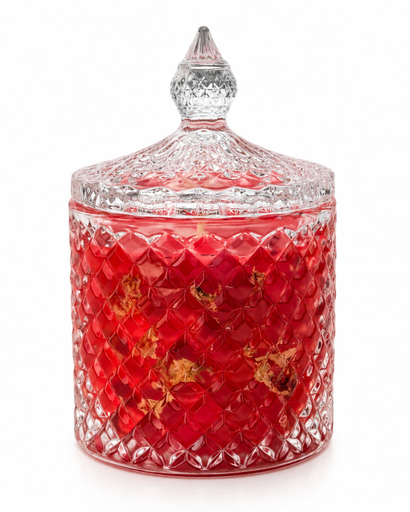 Vela Aromática Artesanal em Vidro Decorativo - DOLCE PASSIONE - Lumina Aura