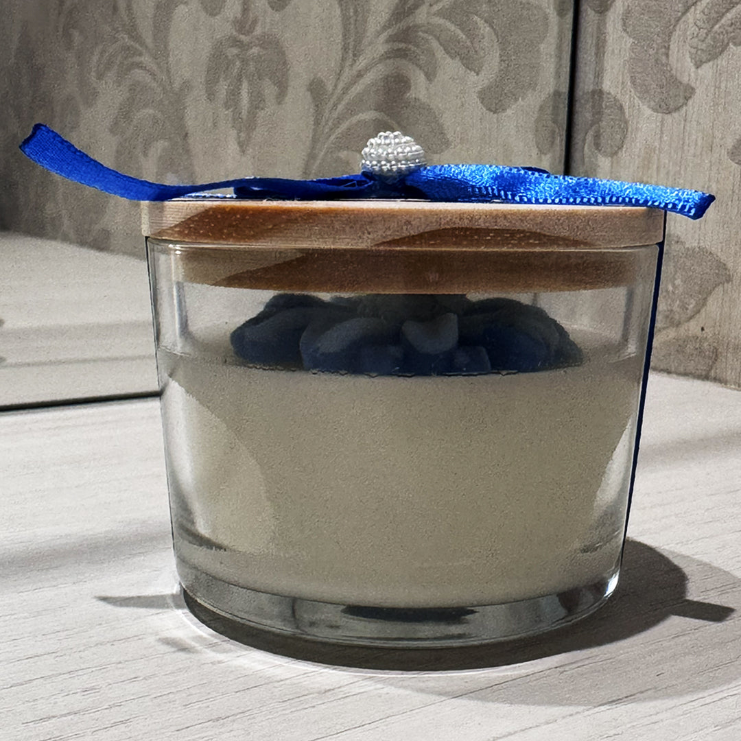 Vela Aromática Artesanal Vidro Tampa Madeira - Lumina Aura